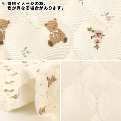 生地 『インクジェットプリントキルト クマ ホワイト 130cm×50cm Q9522-1A』