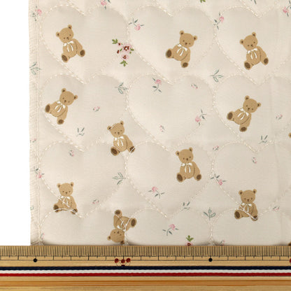 生地 『インクジェットプリントキルト クマ グレー 130cm×50cm Q9522-1C』