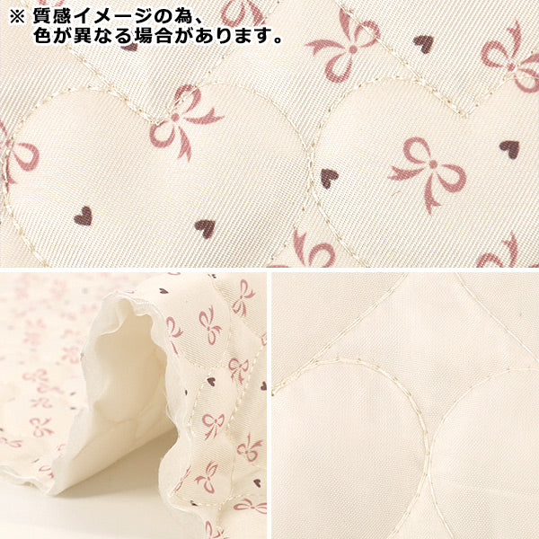 生地 『インクジェットプリントキルト リボン ブルー 130cm×50cm Q9522-2C』