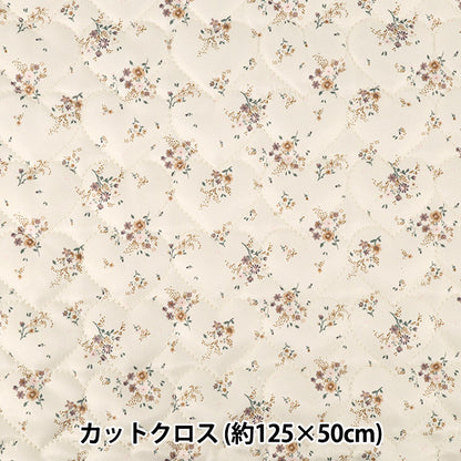 生地 『インクジェットプリントキルト フラワー ホワイト 130cm×50cm Q9522-3A』