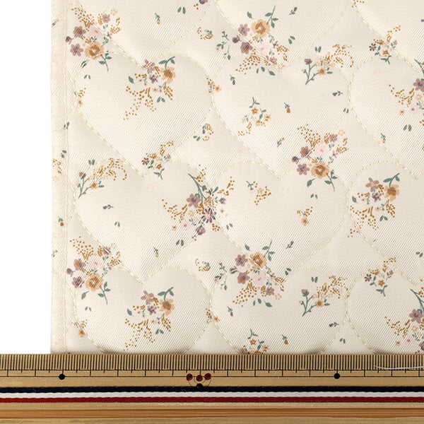 生地 『インクジェットプリントキルト フラワー ホワイト 130cm×50cm Q9522-3A』