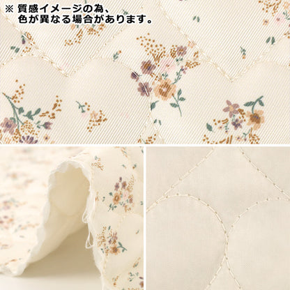 生地 『インクジェットプリントキルト フラワー ホワイト 130cm×50cm Q9522-3A』