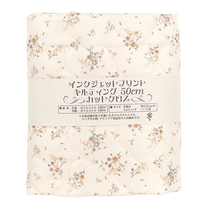 生地 『インクジェットプリントキルト フラワー ホワイト 130cm×50cm Q9522-3A』