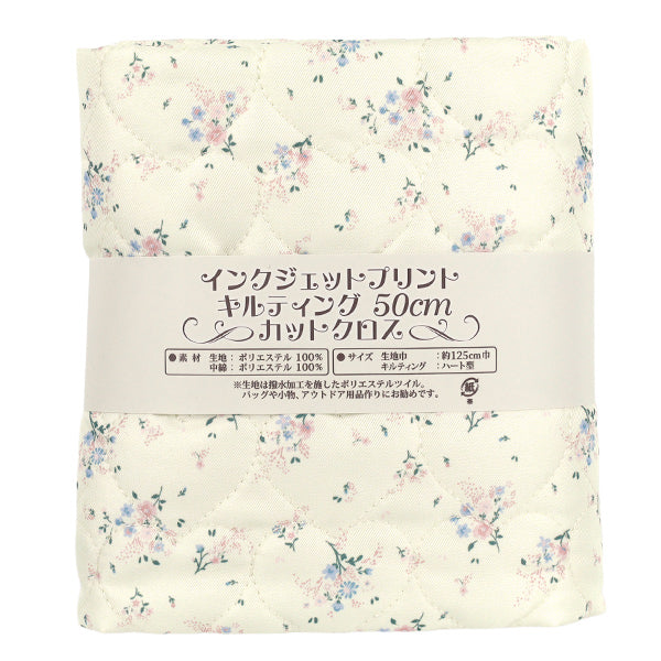 生地 『インクジェットプリントキルト フラワー クリーム 130cm×50cm Q9522-3B』