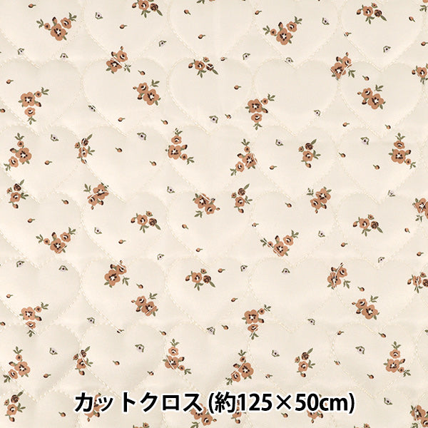 生地 『インクジェットプリントキルト フラワー オフホワイト 130cm×50cm Q9522-4A』