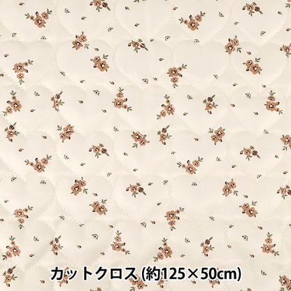 生地 『インクジェットプリントキルト フラワー オフホワイト 130cm×50cm Q9522-4A』