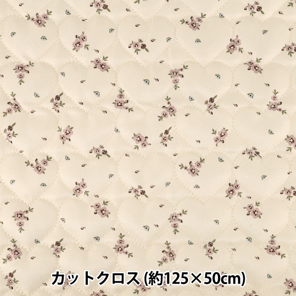 生地 『インクジェットプリントキルト フラワー クリーム 130cm×50cm Q9522-4B』