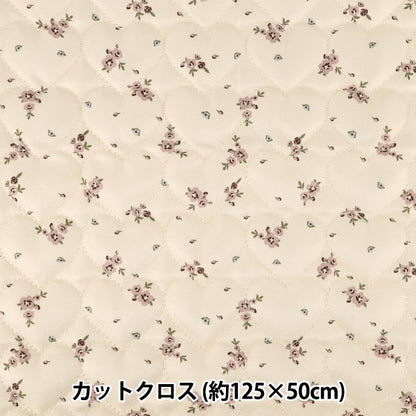 生地 『インクジェットプリントキルト フラワー クリーム 130cm×50cm Q9522-4B』