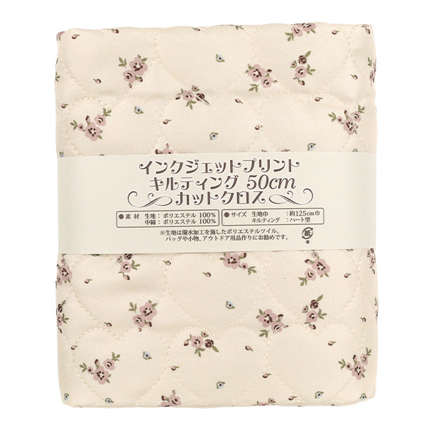 生地 『インクジェットプリントキルト フラワー クリーム 130cm×50cm Q9522-4B』