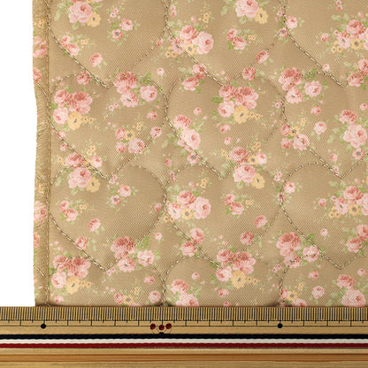 生地 『インクジェットプリントキルト フラワー ブラウン 130cm×50cm Q9522-5C』