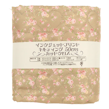 生地 『インクジェットプリントキルト フラワー ブラウン 130cm×50cm Q9522-5C』