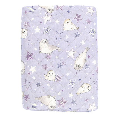 生地 『カラフルキャンバス シーチングキルト あざらし カットクロス 約105×80cm パープル QCOCA-SSS-PP』 KOKKA コッカ