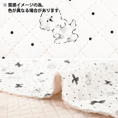生地 『カラフルキャンバス シーチングキルト おすましビション カットクロス 約105×80cm パープル×ブラウン QCOCA-OB-PP*B』 KOKKA コッカ