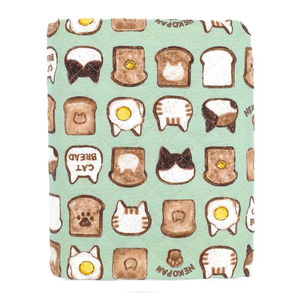 生地 『カラフルキャンバス オックスキルト ねこパン カットクロス 約105×80cm グリーン QCOCA-NP-GR』 KOKKA コッカ