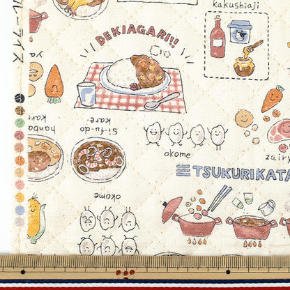 生地 『カラフルキャンバス オックスキルト カレーライス カットクロス 約105×80cm ナチュラル QCOCA-CUR-NA』 KOKKA コッカ