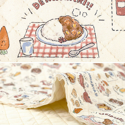 生地 『カラフルキャンバス オックスキルト カレーライス カットクロス 約105×80cm ナチュラル QCOCA-CUR-NA』 KOKKA コッカ