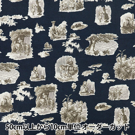 【数量5から】 生地 『マクミランアリス 60ローン Looking-glass Land ネイビー AF-1000-2D』