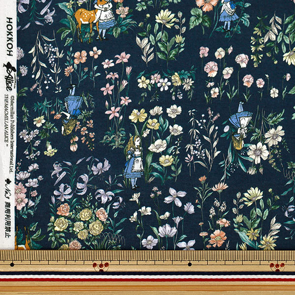 [Anzahl ab 5] Stoff "Macmillan Alice 60Rasen „Der Garten der lebenden Blumen Navy AF-1000-3D“