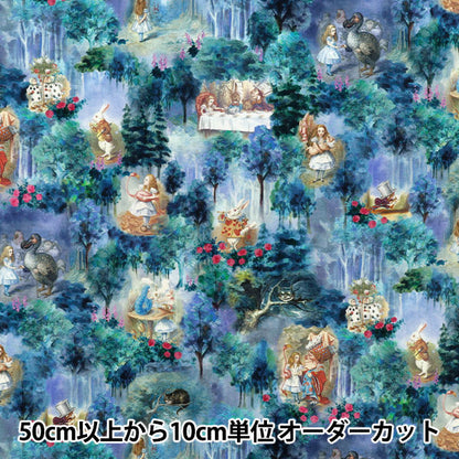 [Quantità da 5] Tessuto "MacMillan Alice 60Prato Tulgey Wood Navy AF-1005-1C”
