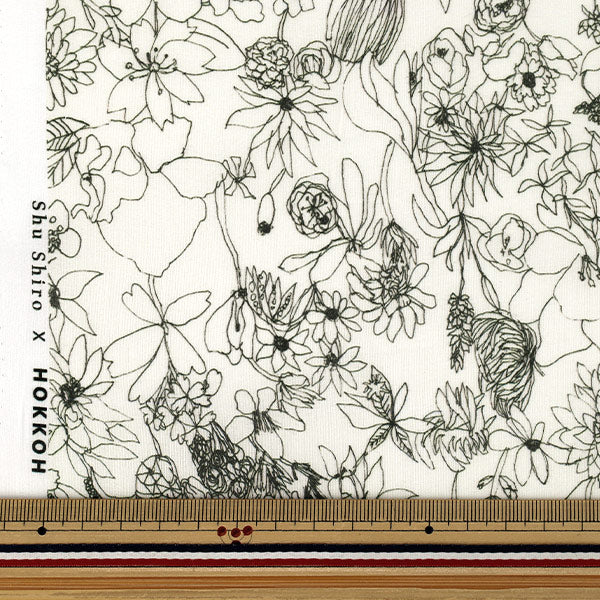 【수량 5부터】 천・원단 『슈시로 60타나론 Flower Rain 오프 화이트 SHU-100-1A』