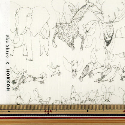 【数量5から】 生地 『Shu Shiro 60ローン Animals オフホワイト SHU-100-2A』