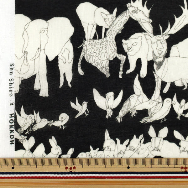 [Quantità da 5] Tessuto 『Shu Shiro 60Prato Animali Nero SHU-100-2D”