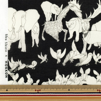 [Quantità da 5] Tessuto 『Shu Shiro 60Prato Animali Nero SHU-100-2D”