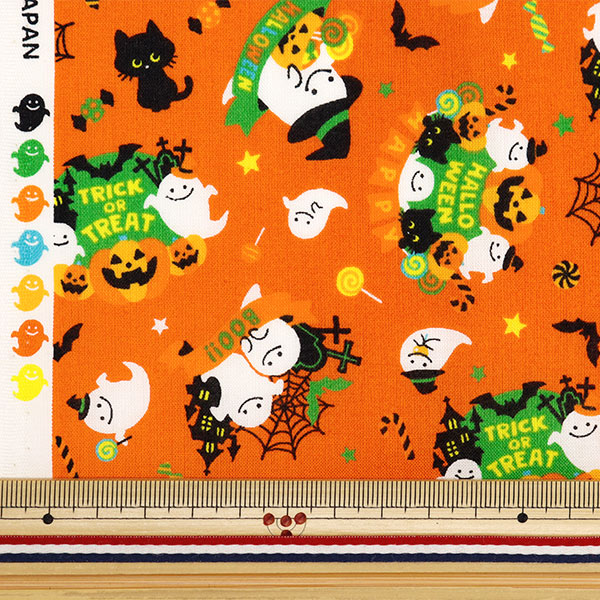 Tela "Ducha Halloween Rint Cut Cross aproximadamente 110 cm x 50 cm de naranja C-AP45101-1A"