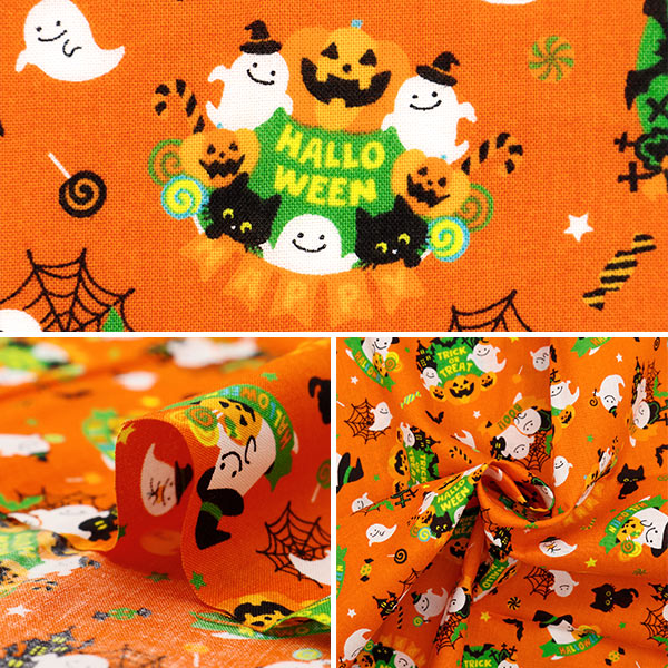 Tela "Ducha Halloween Rint Cut Cross aproximadamente 110 cm x 50 cm de naranja C-AP45101-1A"