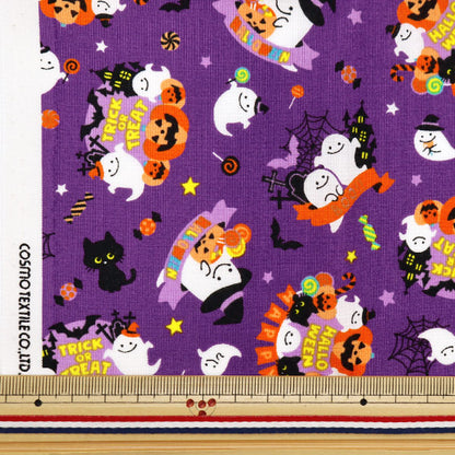 Fabric "Shower Halloween Lint Cut Cloth Approximately 110cm x 50cm Purple C-AP45101-1B]