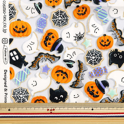 Tissu "douche Halloween Rint Cross Cross Environ 110 cm x 50cm blanc C-AP45101-2C"