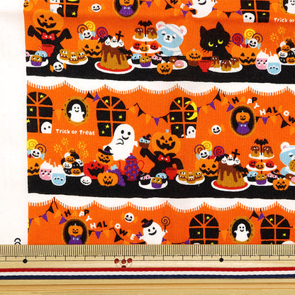 Fabric "Shower Halloween Lint Cut Cloth Approximately 110cm x 50cm Orange C-AP45101-3A]