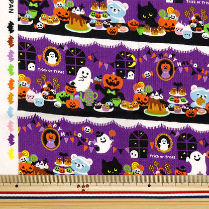 Tissu "Douche Halloween Rint Cross Cross Environ 110 cm x 50cm pourpre C-AP45101-3B"