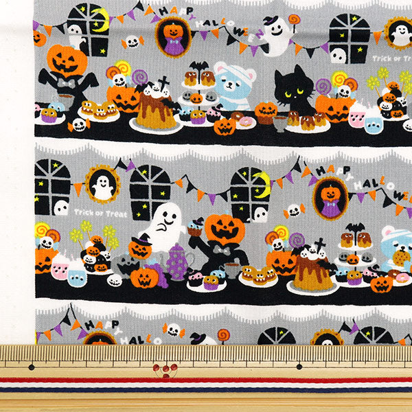 Fabric "Shower Halloween Lint Cut Cloth Approximately 110cm x 50cm gray C-AP45101-3C]