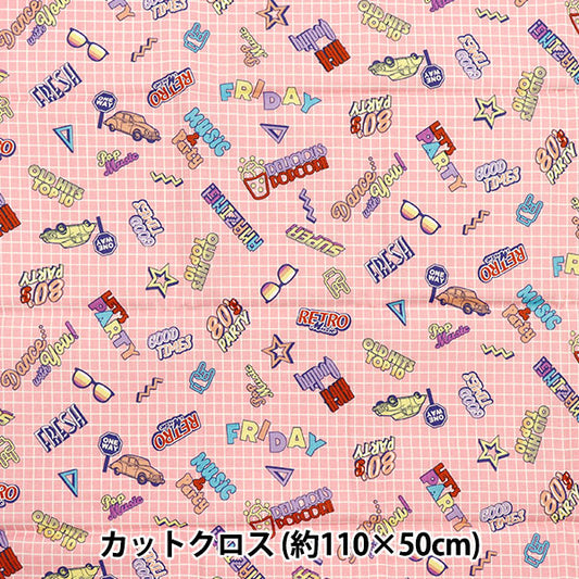 生地 『シーチング UN/NO カットクロス クリームシュプール 約110cm×50cm ピンク C-NN2323-11B』