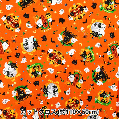 Tissu 『siège impression d'Halloween Tissu coupé Env. 110 cm x 50 cm Orange C-AP55101-1A"