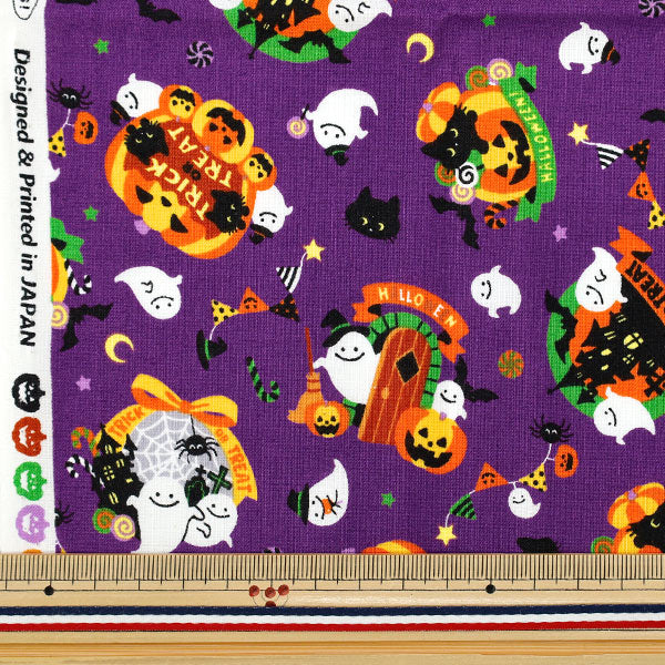 Tissu 『siège impression d'Halloween Tissu coupé Env. 110 cm x 50 cm Violet C-AP55101-1B"