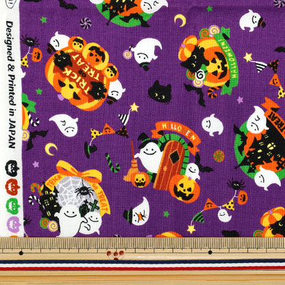 Tissu 『siège impression d'Halloween Tissu coupé Env. 110 cm x 50 cm Violet C-AP55101-1B"