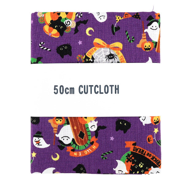 Tissu 『siège impression d'Halloween Tissu coupé Env. 110 cm x 50 cm Violet C-AP55101-1B"
