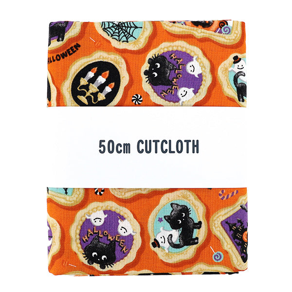 Stoff 『leinwandbindung Halloween-Druck Stoffstück Ca. 110 cm x 50 cm Orange C-AP55101-2A"