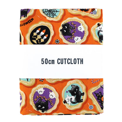 Stoff 『leinwandbindung Halloween-Druck Stoffstück Ca. 110 cm x 50 cm Orange C-AP55101-2A"