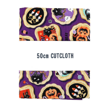 Stoff 『leinwandbindung Halloween-Druck Stoffstück Ca. 110 cm x 50 cm Lila C-AP55101-2B"