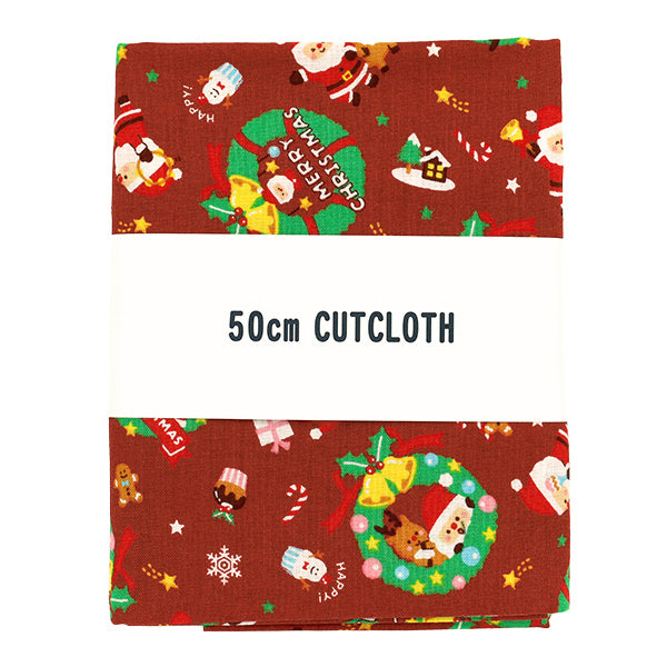 Fabric "Christmas Print Wreath Approx. 110cm x 50cm Red C-AP45102-1B"