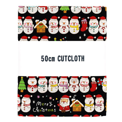 Fabric "Christmas Print Snowman Approx. 110cm x 50cm Black C-AP45102-3C"