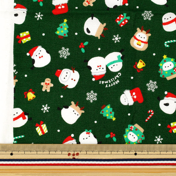生地 『シーチング クリスマス 約110cm×50cm グリーン C-AP55102-3A』
