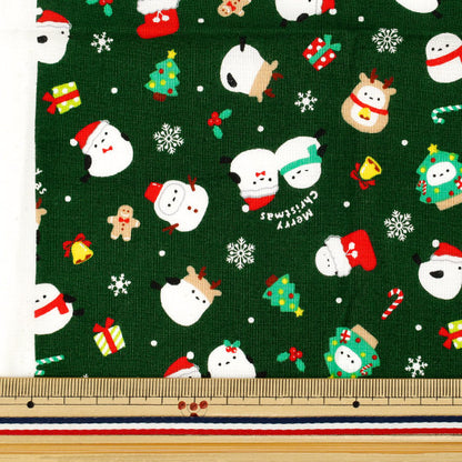 生地 『シーチング クリスマス 約110cm×50cm グリーン C-AP55102-3A』