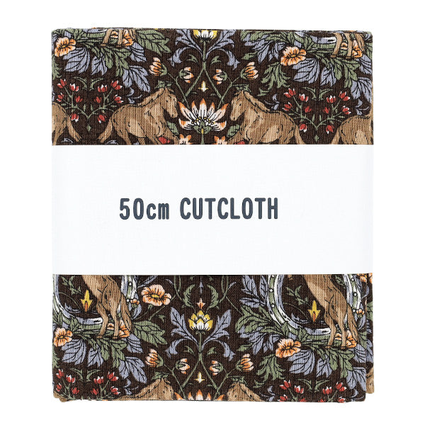 生地 『シーチング ホースフラワー カットクロス 約110cm×50cm ブラウン C-AP55103-2B』
