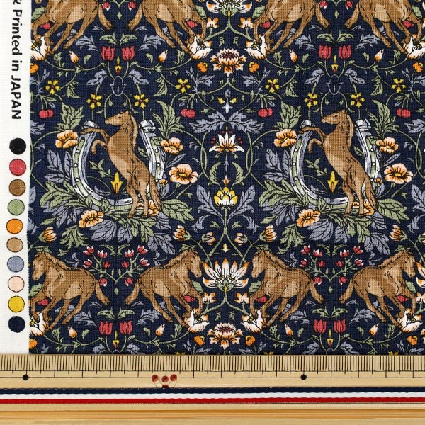 Fabric 『Sheeting horse flower Cut Cloth Approx. 110cm x 50cm Blue C-AP55103-2D"
