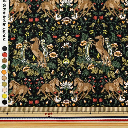Fabric 『Sheeting horse flower Cut Cloth Approx. 110cm x 50cm Black C-AP55103-2E"