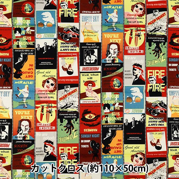 生地 『オックス 映画ポスター カットクロス 約110cm×50cm マルチ C